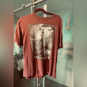 Vintage Amsterdam TeeShirt - L - Salmon - Y2K Pop Culture Teeshirt shortsleeve